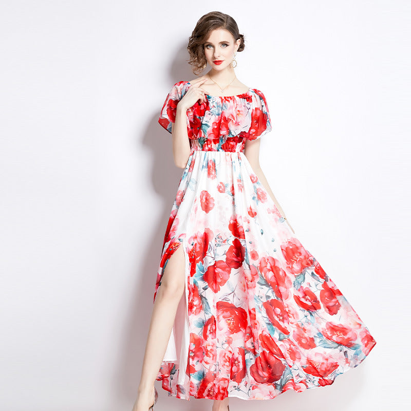 Summer Split Chiffon Dress Women NorixaFashion.com