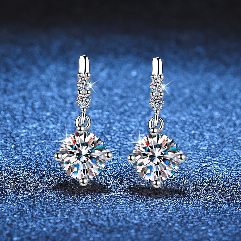 S925 Silver Moissanite Stud Earrings LadyShow.Store