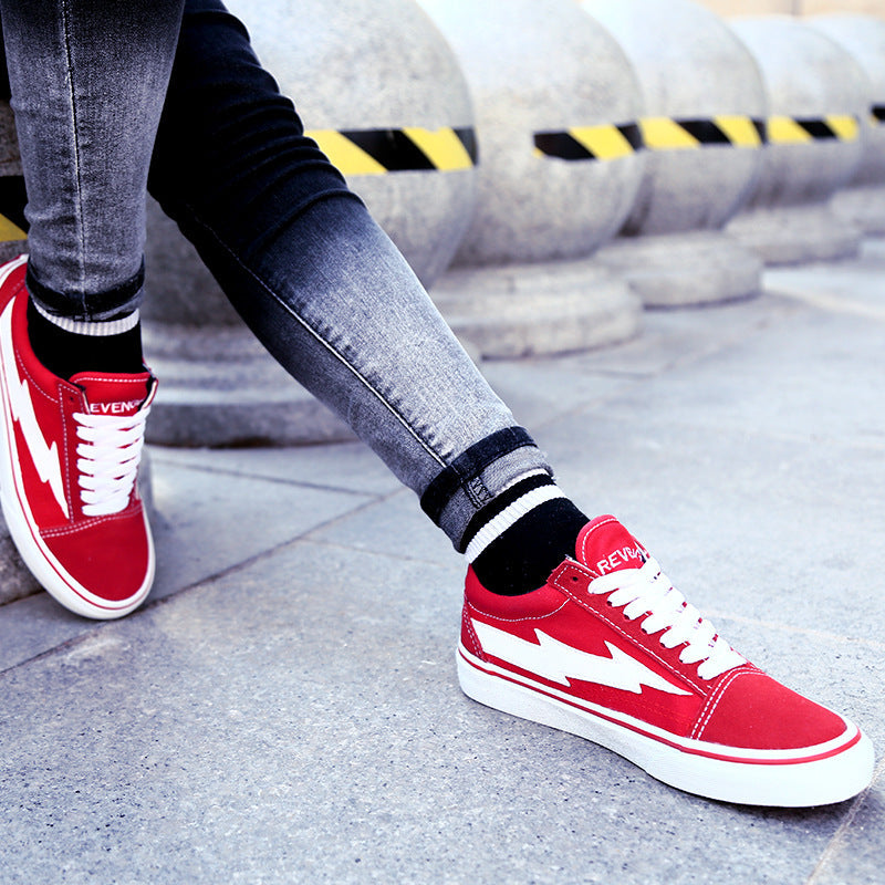 Lightning shoes for men and women couple models low to help retro vulcanized canvas skate shoes Best YouTube Store