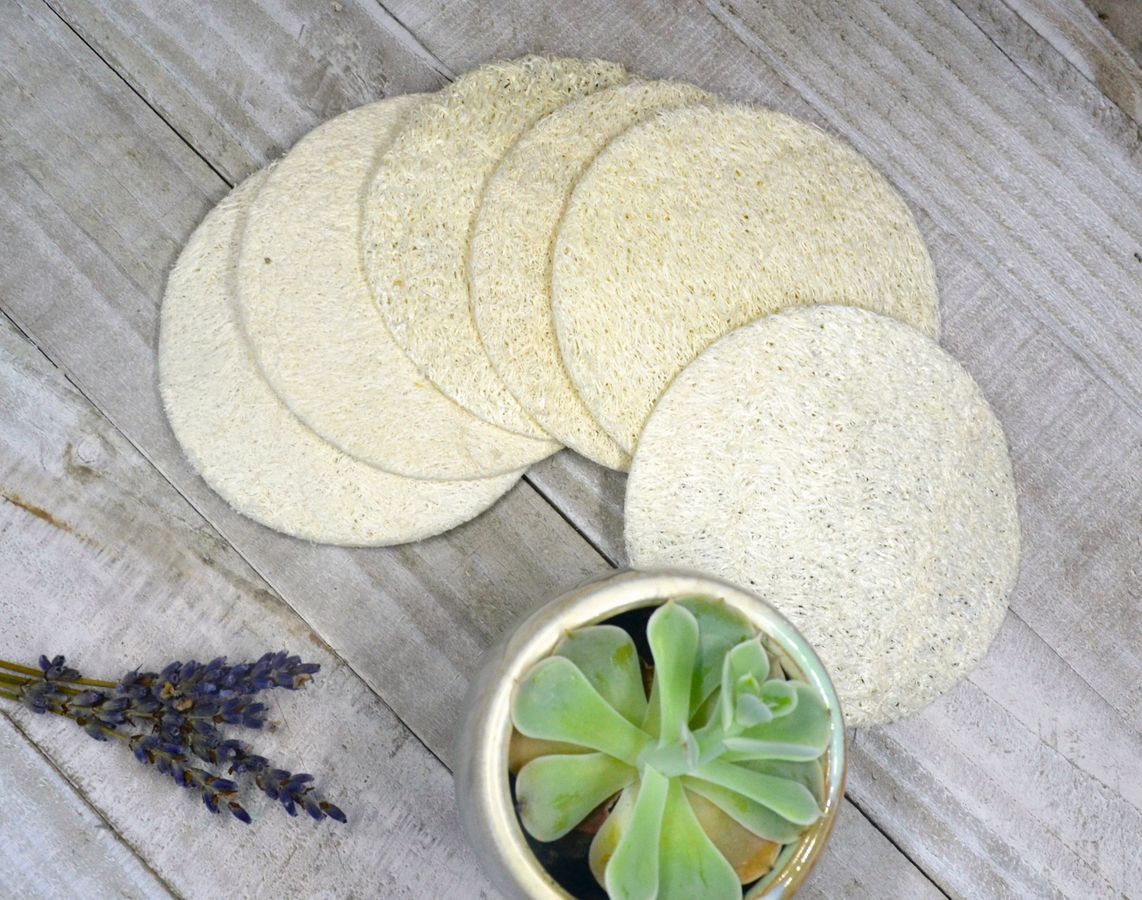 Natural Loofah Pads 5-pcs LuxuryLifeWay Online Store