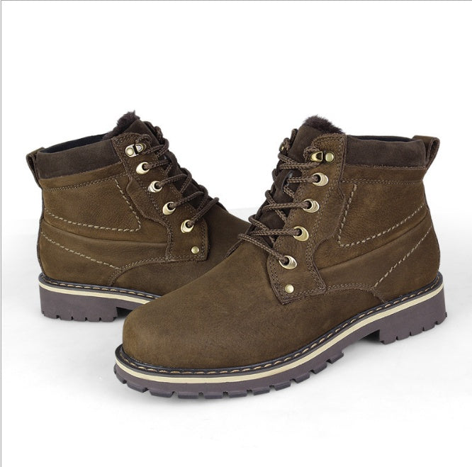 New Martin boots men Large size outdoor warm high help plus velvet large size leather Martin boots Best YouTube Store