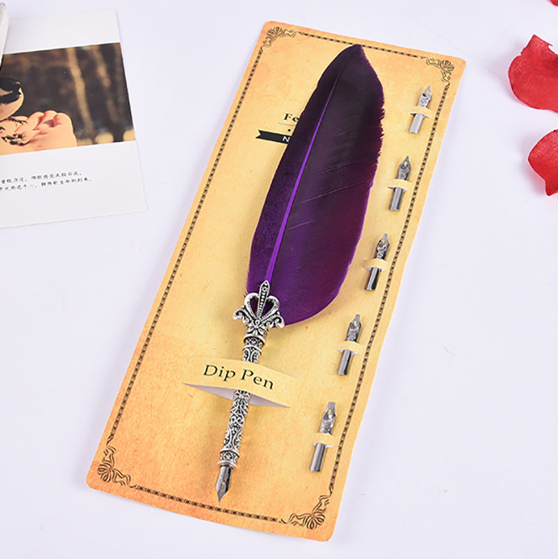 Creative Retro Turkey Feather Pen Teacher's Day Gift LuxuryLifeWay Online Store