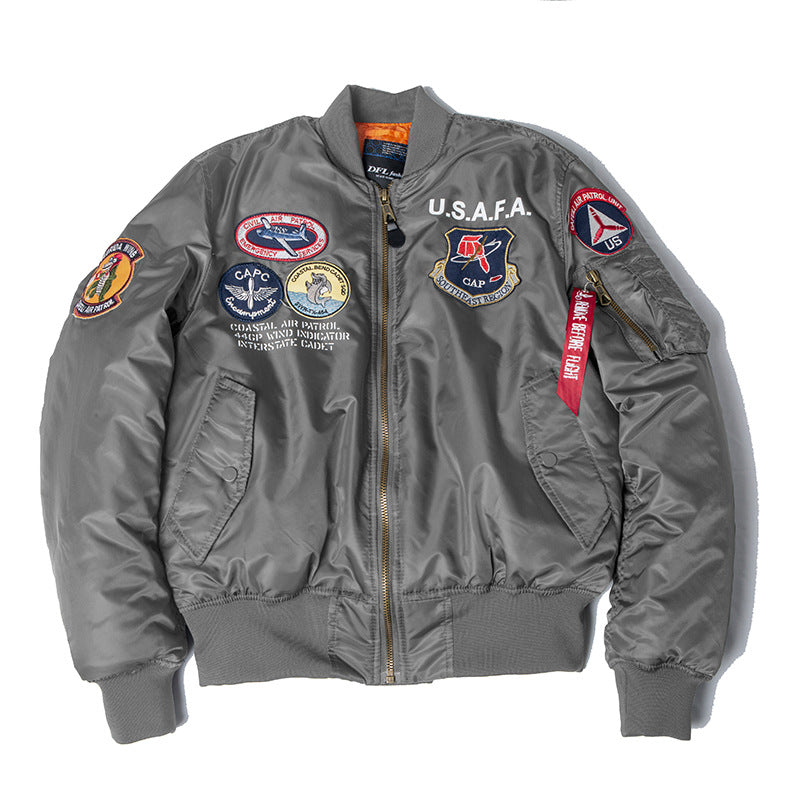Fat Man Functional MA-1 Bomber Jacket Jacket Workwear Men Best YouTube Store