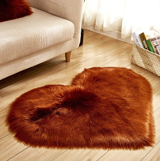 Plush Heart Shaped Carpet PearlNestDecor.com