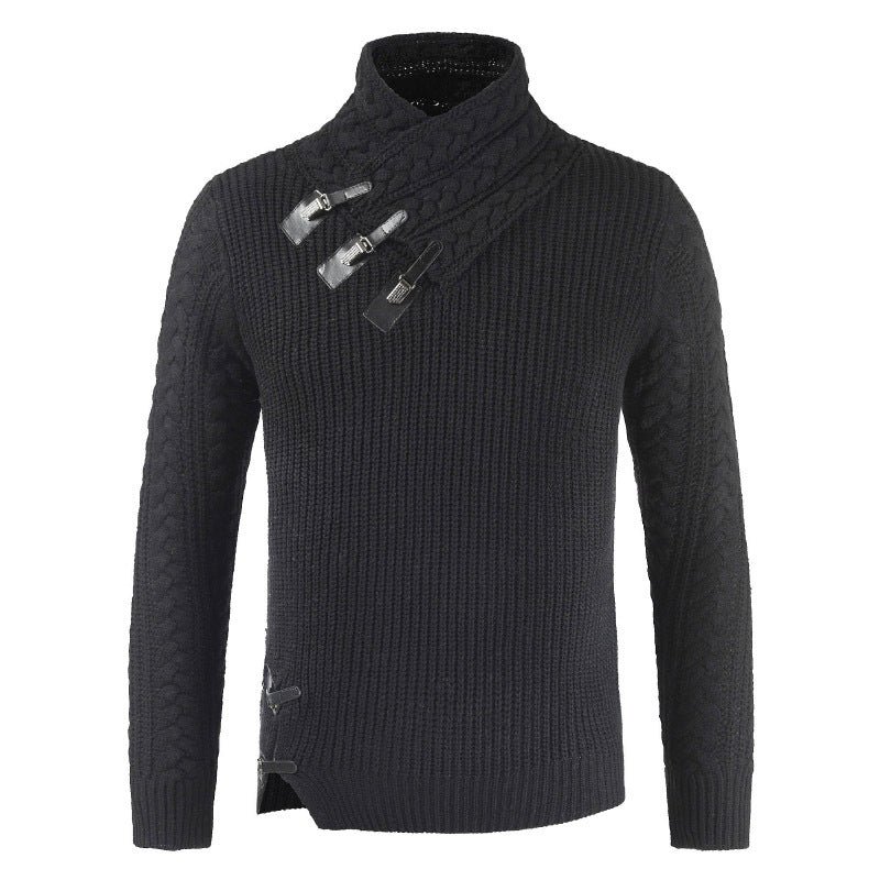 Men's Scalp Button Irregular Long Sleeve T-Shirt LadyShow.Store