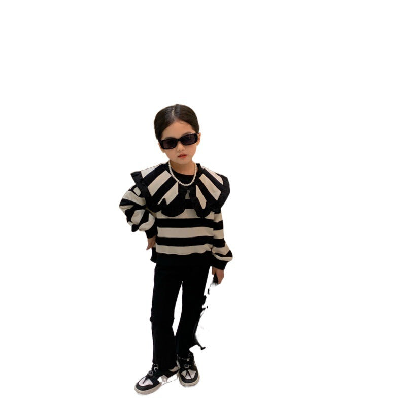 Mother And Daughter Long-sleeved Striped Sweater Two-piece Parent-child Suit LadyShow.Store
