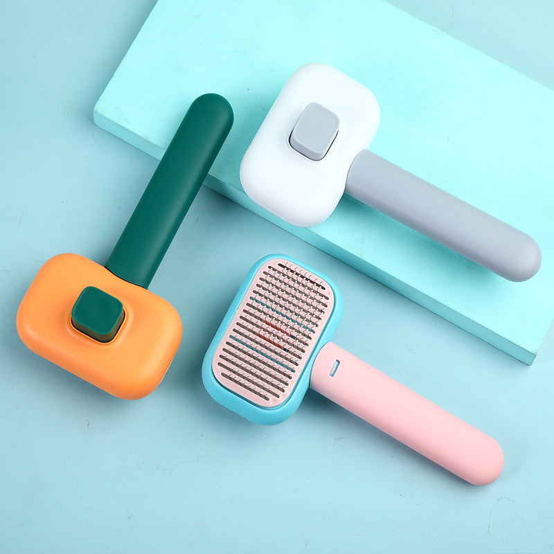 New Pet Cat Dog Hair Brush Hair Massage Comb Open-Knot Brush Grooming Cleaning Tool Stainless Steel Comb Pets Fashion