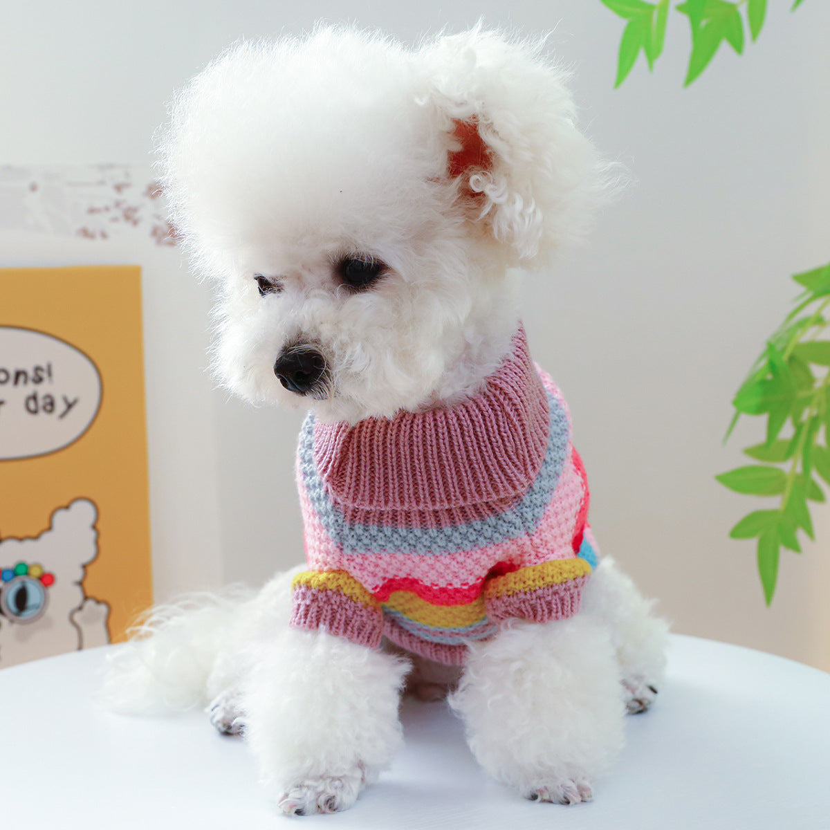 Pet Ring Comfortable Color Stripes Colorful Sweater Pets Fashion