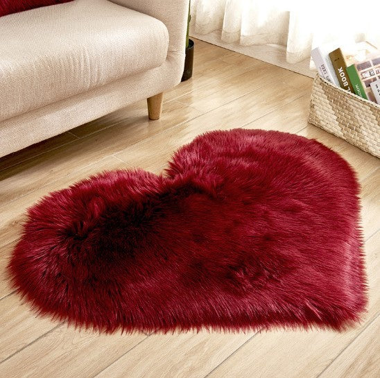 Plush Heart Shaped Carpet PearlNestDecor.com