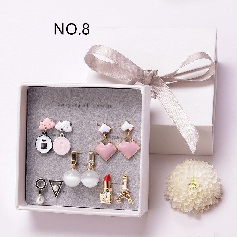 Simple alloy earring set