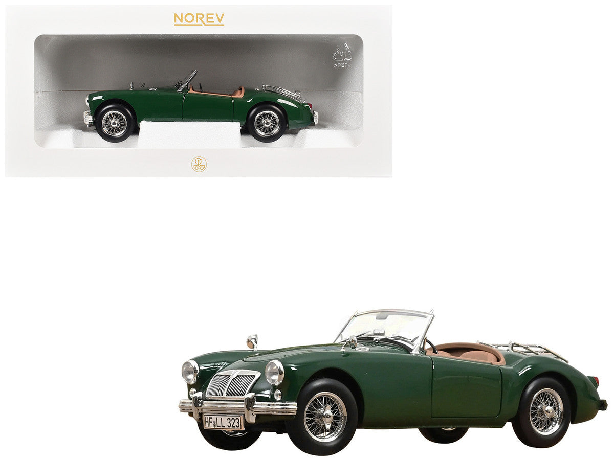 1955 MG MGA Cabriolet British Racing Green 1/18 Diecast Model Car by Norev LuxuryLifeWay Online Store