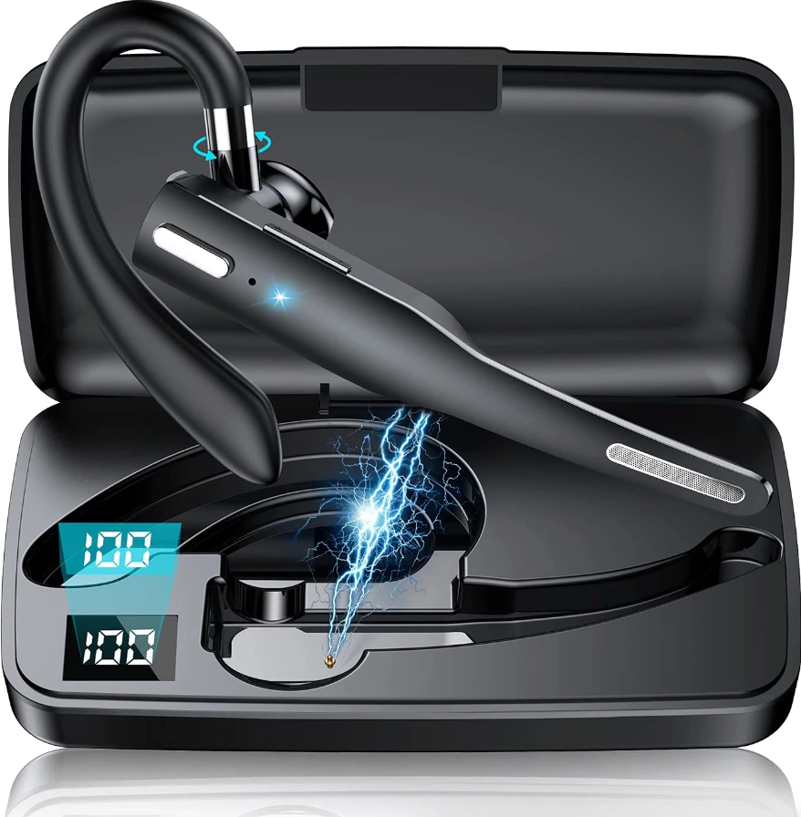 Trucker Wireless Headset Bluetooth 5.1 Earpiece Dual Mic Earbud Noise Cancelling LuxuryLifeWay Online Store