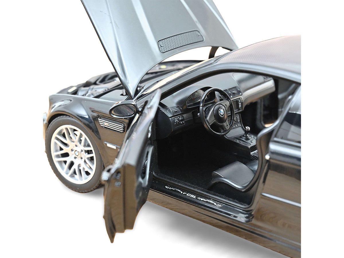 2003 BMW M3 CSL Saphire Black 1/18 Diecast Model Car by Norev LuxuryLifeWay Online Store