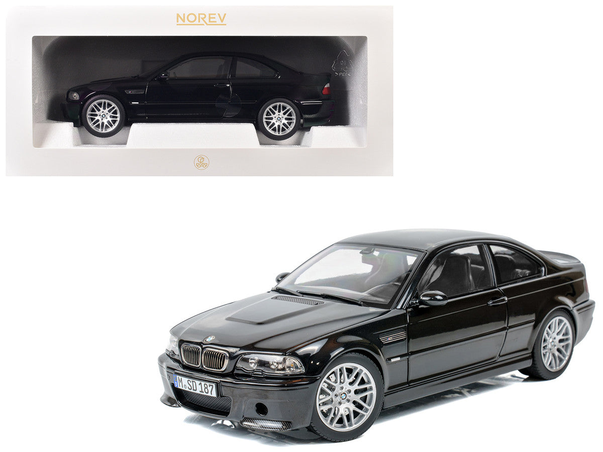 2003 BMW M3 CSL Saphire Black 1/18 Diecast Model Car by Norev LuxuryLifeWay Online Store