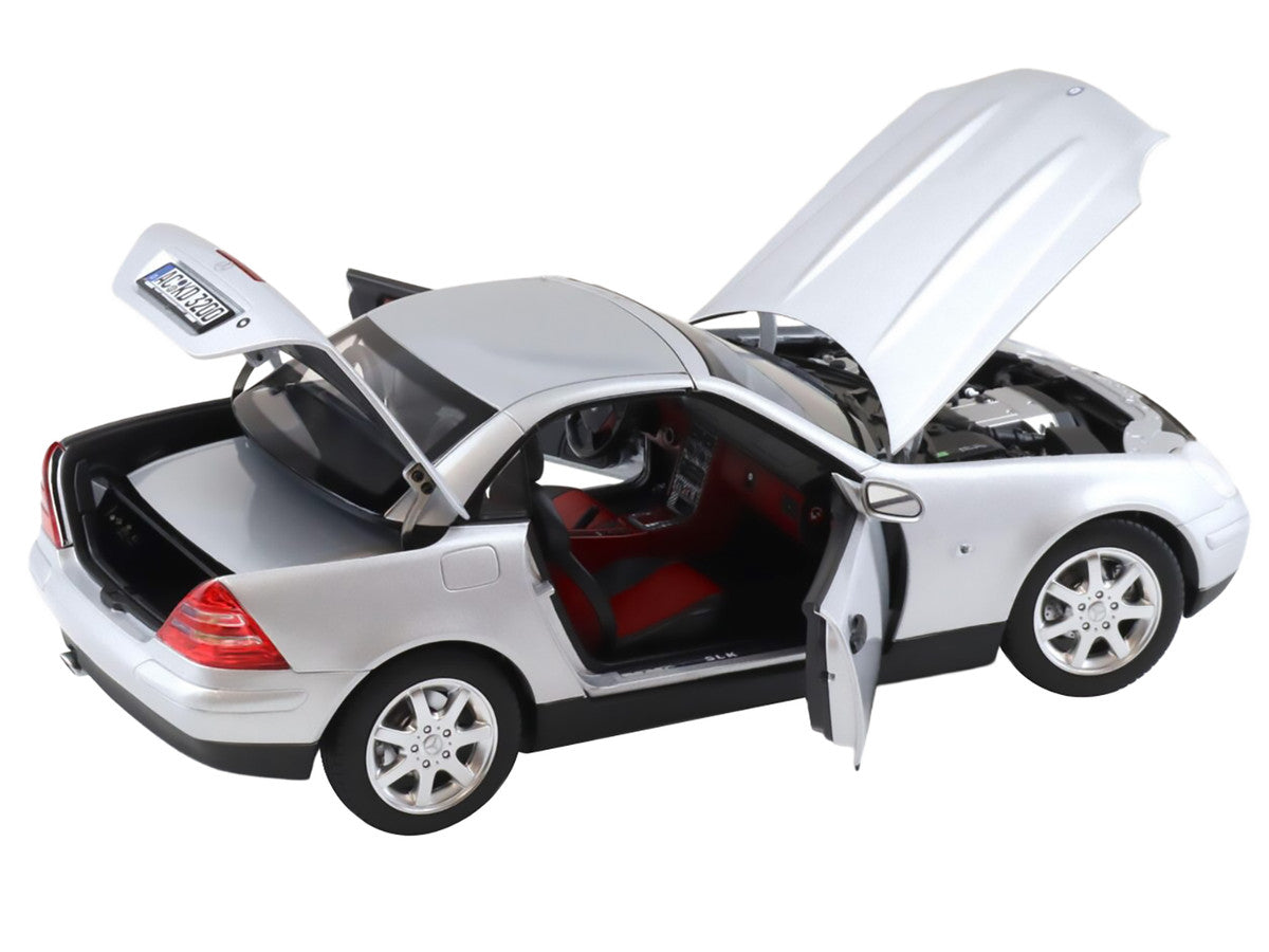 1996 Mercedes-Benz SLK Convertible Brilliant Silver Metallic 1/18 Diecast Model Car by Norev LuxuryLifeWay Online Store
