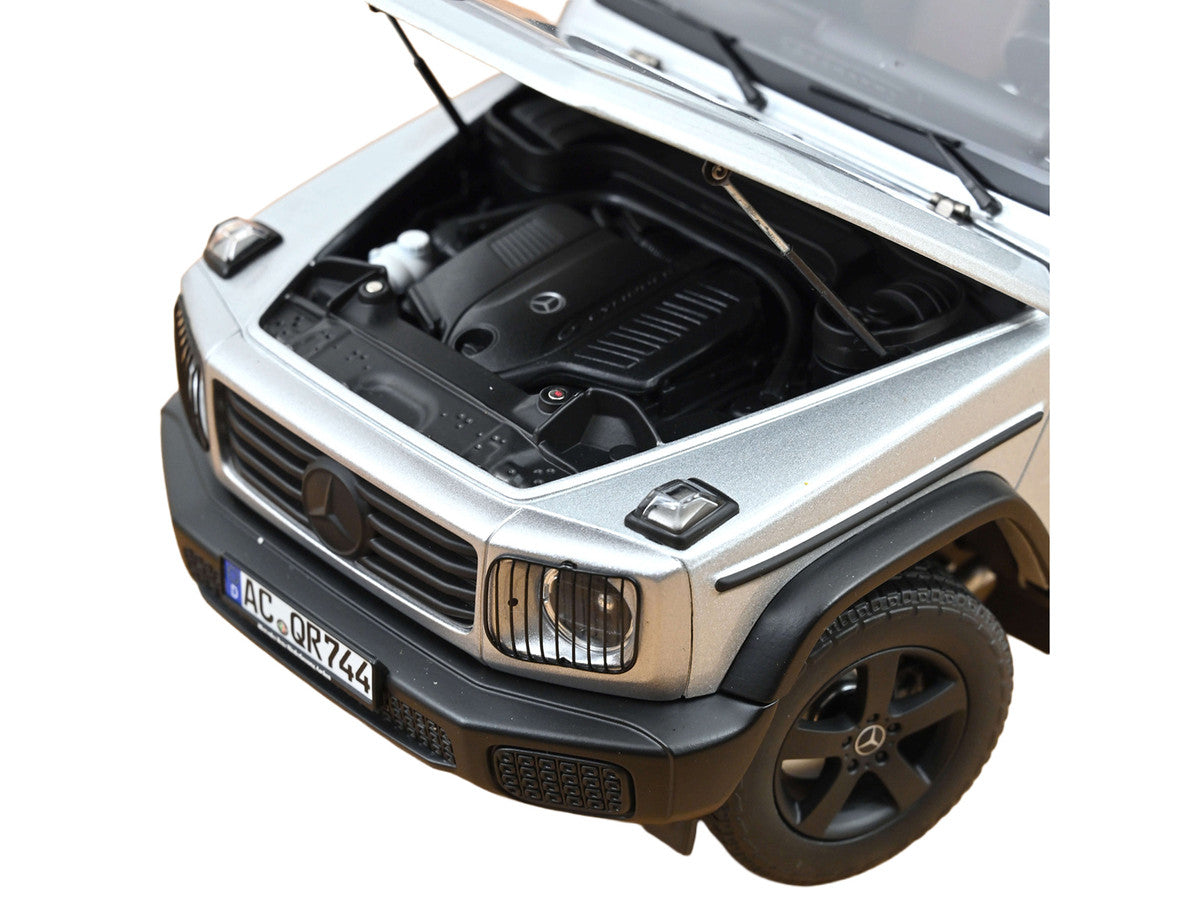 2024 Mercedes-Benz G-Class Professional Iridium Silver Metallic with Black Top and Roof Rack 1/18 Diecast Model Car by Norev LuxuryLifeWay Online Store