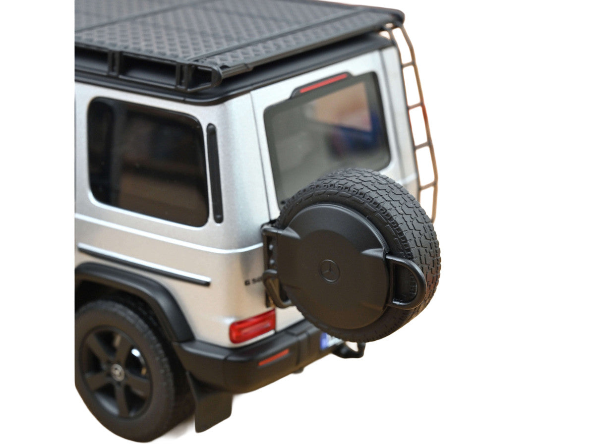 2024 Mercedes-Benz G-Class Professional Iridium Silver Metallic with Black Top and Roof Rack 1/18 Diecast Model Car by Norev LuxuryLifeWay Online Store