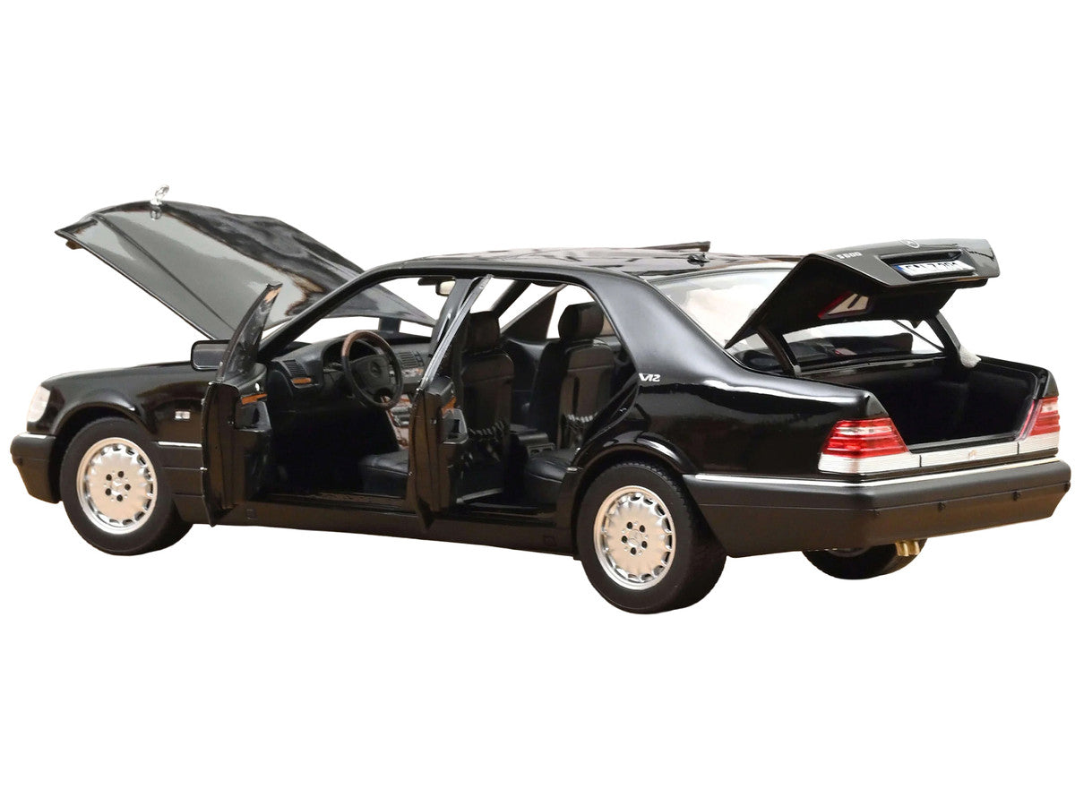1997 Mercedes-Benz S600 Obsidian Black Metallic 1/18 Diecast Model Car by Norev LuxuryLifeWay Online Store