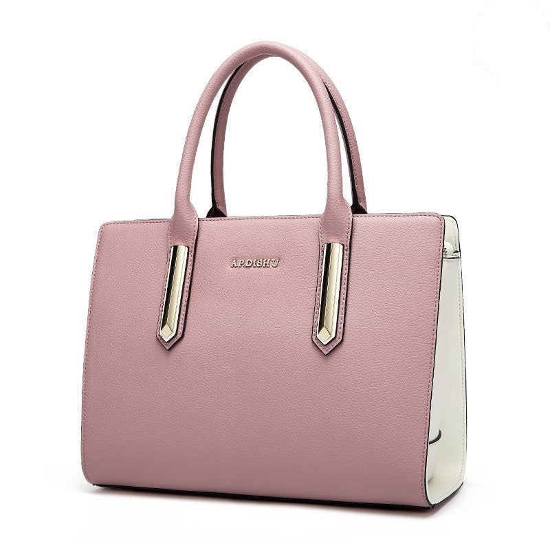Fashion contrast leather handbag LadyShow.Store