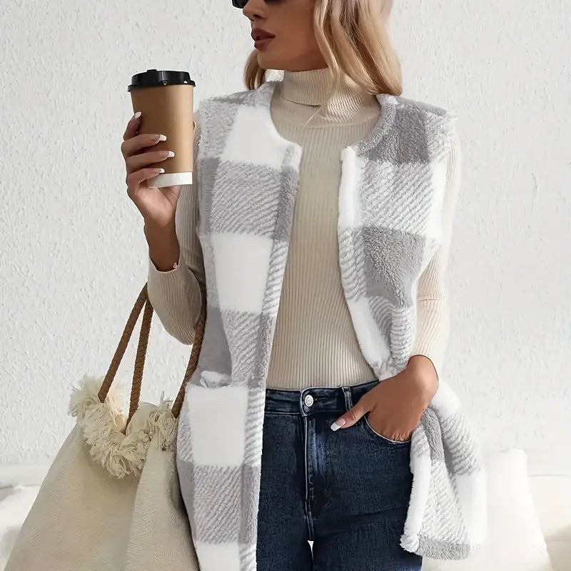 Women's Winter Thick Warm Wool Sleeveless Vest Jacket NorixaFashion.com