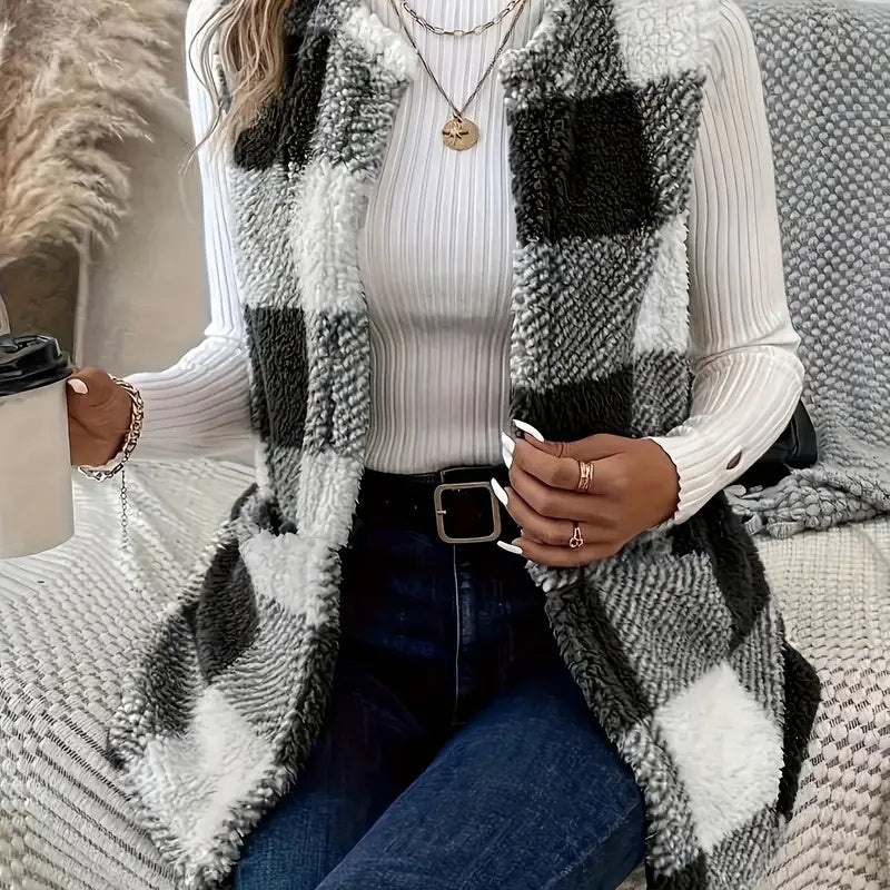 Women's Winter Thick Warm Wool Sleeveless Vest Jacket NorixaFashion.com