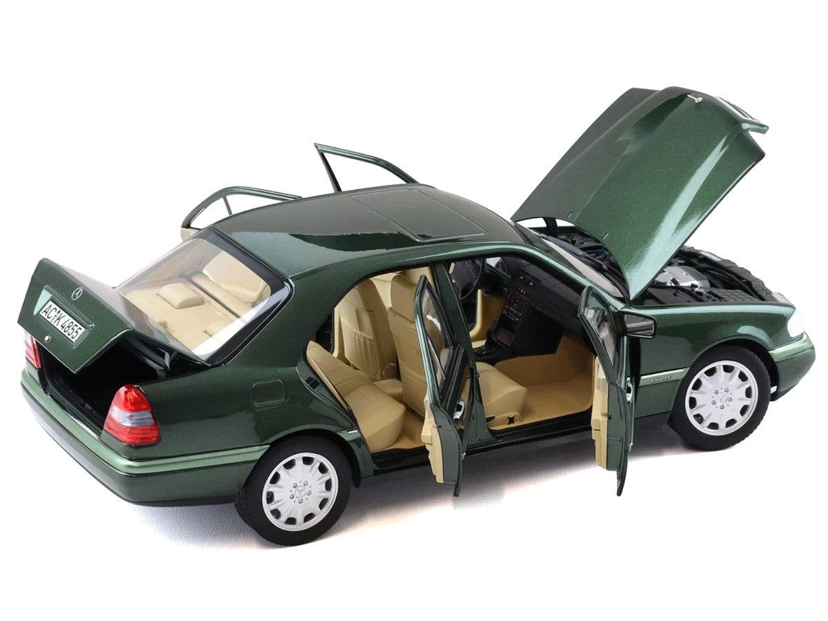 1993 Mercedes-Benz C-Class Malachite Green Metallic 1/18 Diecast Model Car by Norev LuxuryLifeWay Online Store