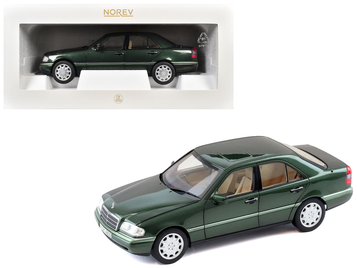 1993 Mercedes-Benz C-Class Malachite Green Metallic 1/18 Diecast Model Car by Norev LuxuryLifeWay Online Store