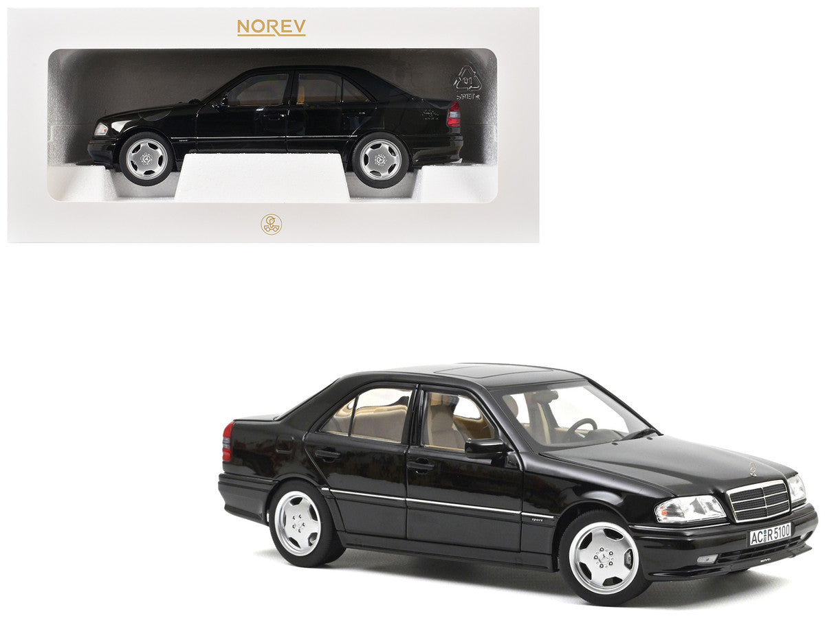 1993 Mercedes-Benz C36 AMG Black Metallic 1/18 Diecast Model Car by Norev LuxuryLifeWay Online Store
