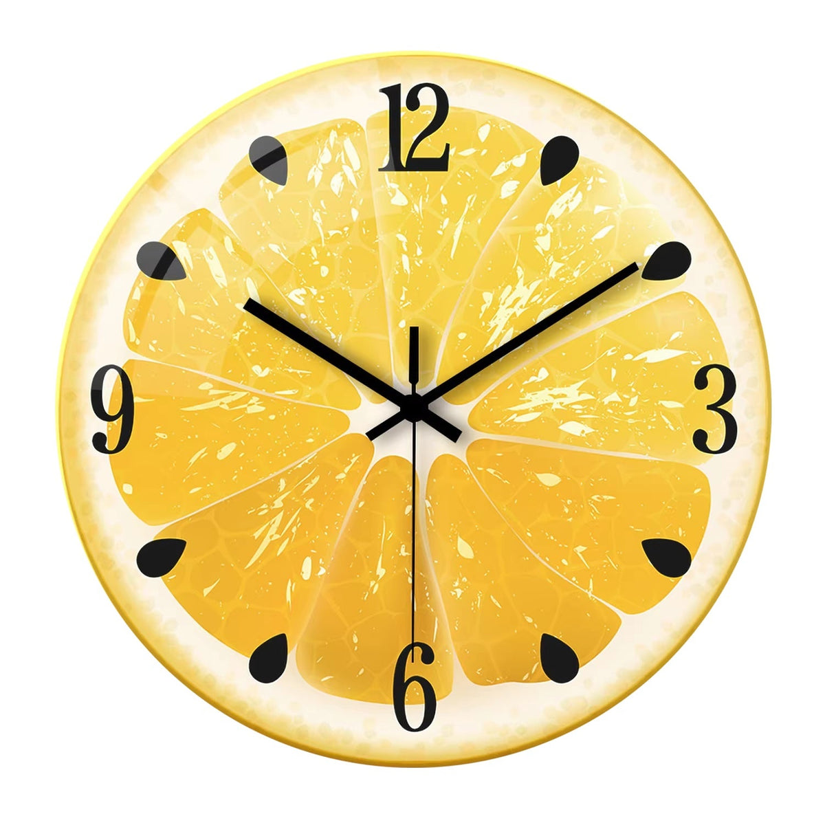 Fruit-colored Quiet-design Creative Glass Wall Clock Quartz Wall Clock PearlNestDecor.com