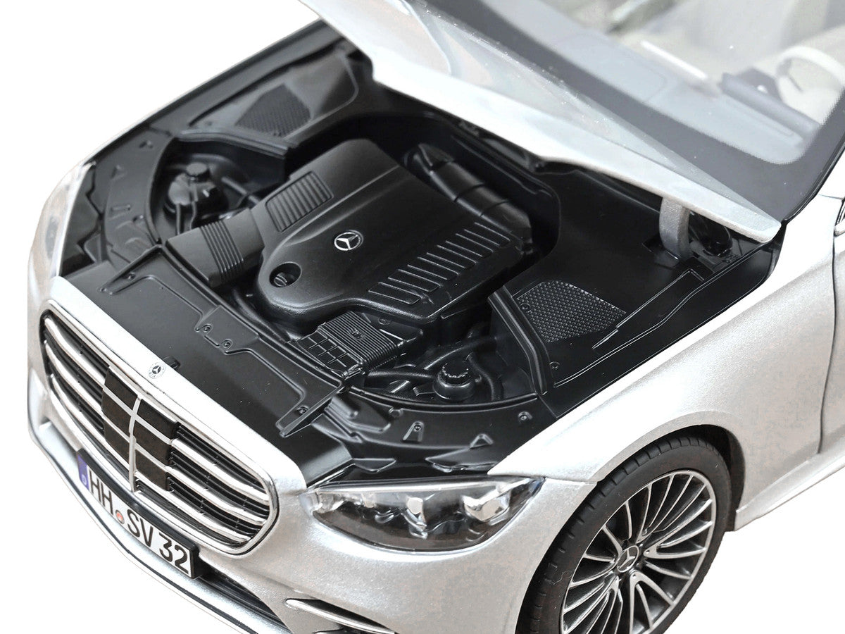 2021 Mercedes-Benz S-Class AMG Line Silver Metallic with Sunroof 1/18 Diecast Model Car by Norev LuxuryLifeWay Online Store