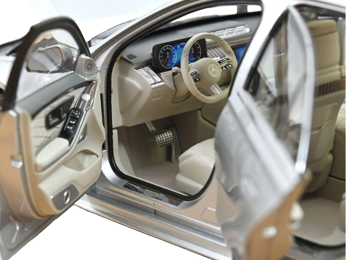 2021 Mercedes-Benz S-Class AMG Line Silver Metallic with Sunroof 1/18 Diecast Model Car by Norev LuxuryLifeWay Online Store