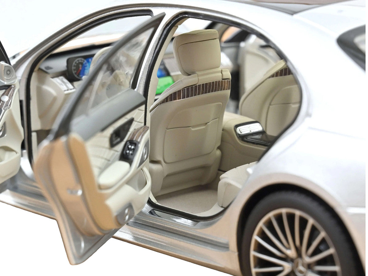2021 Mercedes-Benz S-Class AMG Line Silver Metallic with Sunroof 1/18 Diecast Model Car by Norev LuxuryLifeWay Online Store