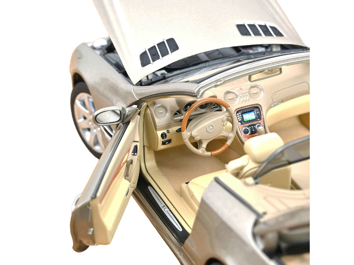 2003 Mercedes-Benz SL 500 Type R230 Travertine Beige Metallic 1/18 Diecast Model Car by Norev LuxuryLifeWay Online Store