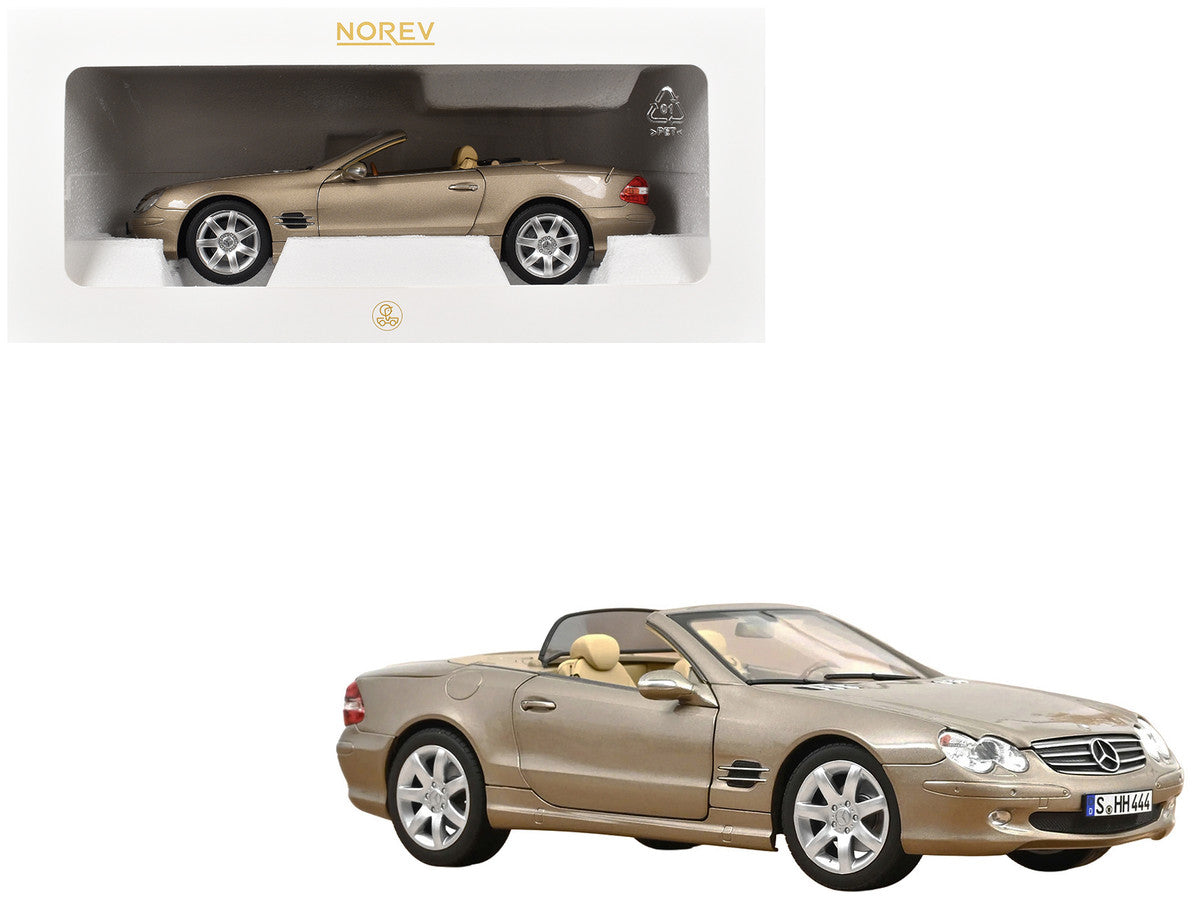 2003 Mercedes-Benz SL 500 Type R230 Travertine Beige Metallic 1/18 Diecast Model Car by Norev LuxuryLifeWay Online Store