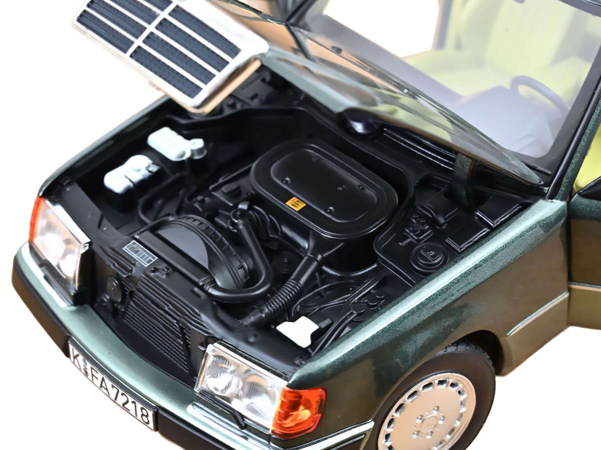 1990 Mercedes-Benz 230 E Night Green Metallic with Green Interior 1/18 Diecast Model Car by Norev LuxuryLifeWay Online Store