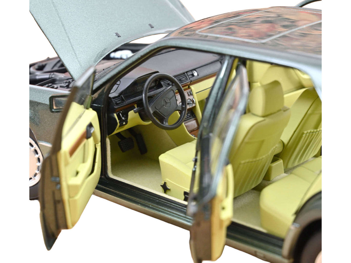 1990 Mercedes-Benz 230 E Night Green Metallic with Green Interior 1/18 Diecast Model Car by Norev LuxuryLifeWay Online Store