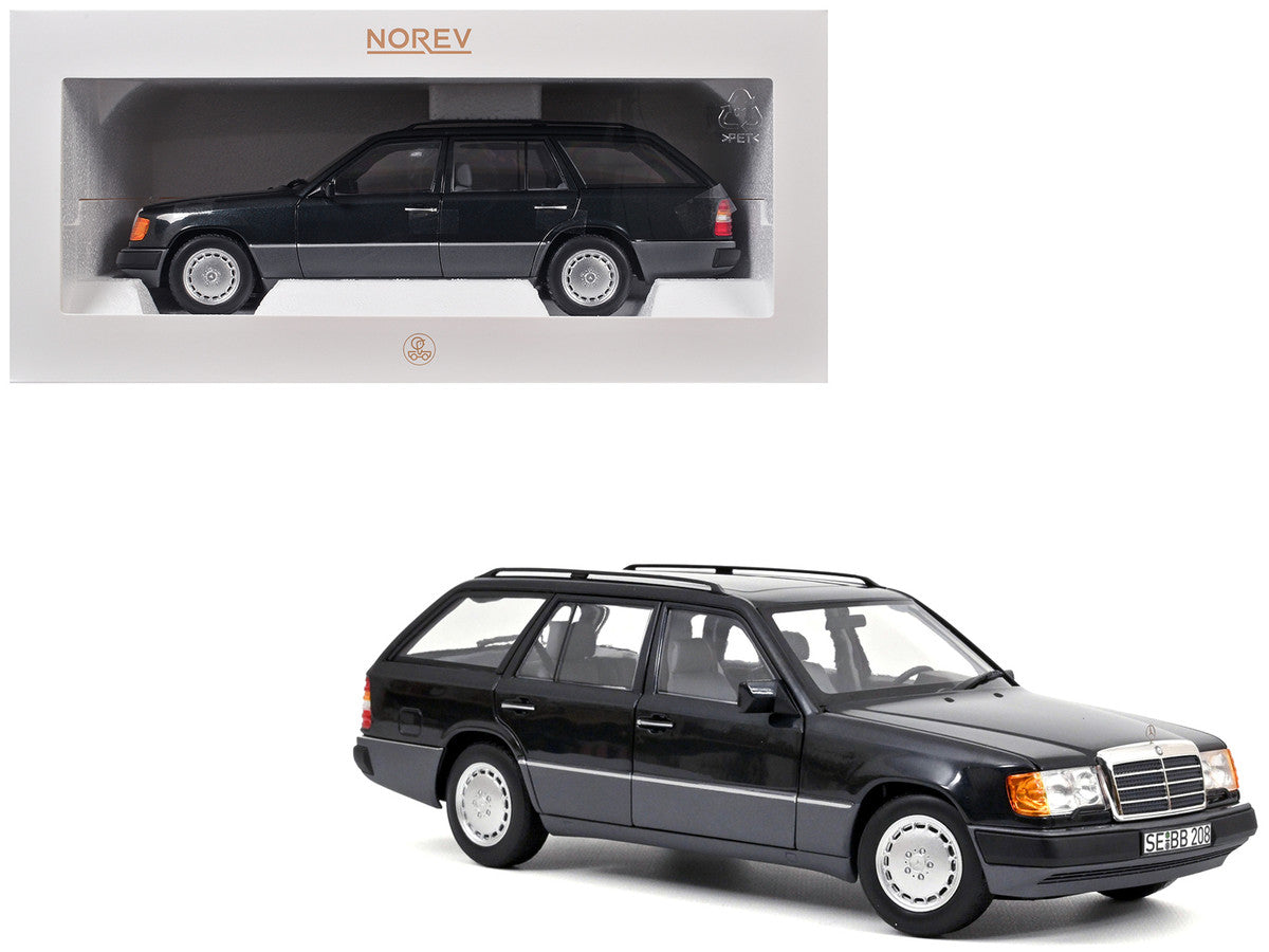 1990 Mercedes-Benz 300 DT-Model S124 Blue Black Metallic 1/18 Diecast Model Car by Norev LuxuryLifeWay Online Store