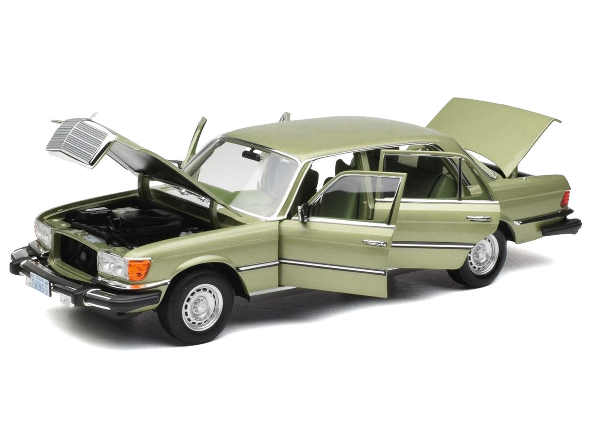 1979 Mercedes-Benz 450 SEL (US Version) Silver Green Metallic with Green Interior 1/18 Diecast Model Car by Norev LuxuryLifeWay Online Store