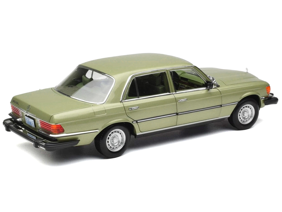 1979 Mercedes-Benz 450 SEL (US Version) Silver Green Metallic with Green Interior 1/18 Diecast Model Car by Norev LuxuryLifeWay Online Store
