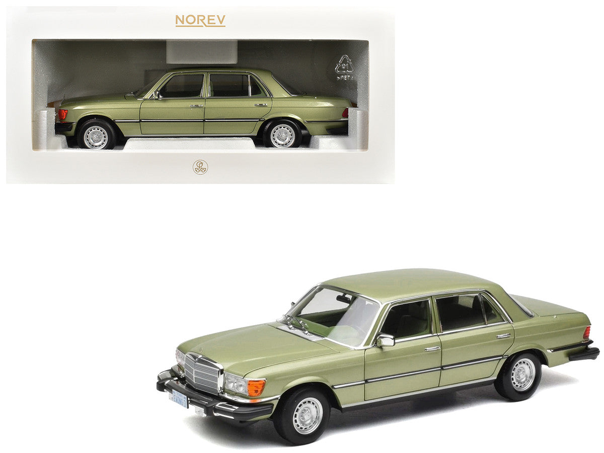 1979 Mercedes-Benz 450 SEL (US Version) Silver Green Metallic with Green Interior 1/18 Diecast Model Car by Norev LuxuryLifeWay Online Store