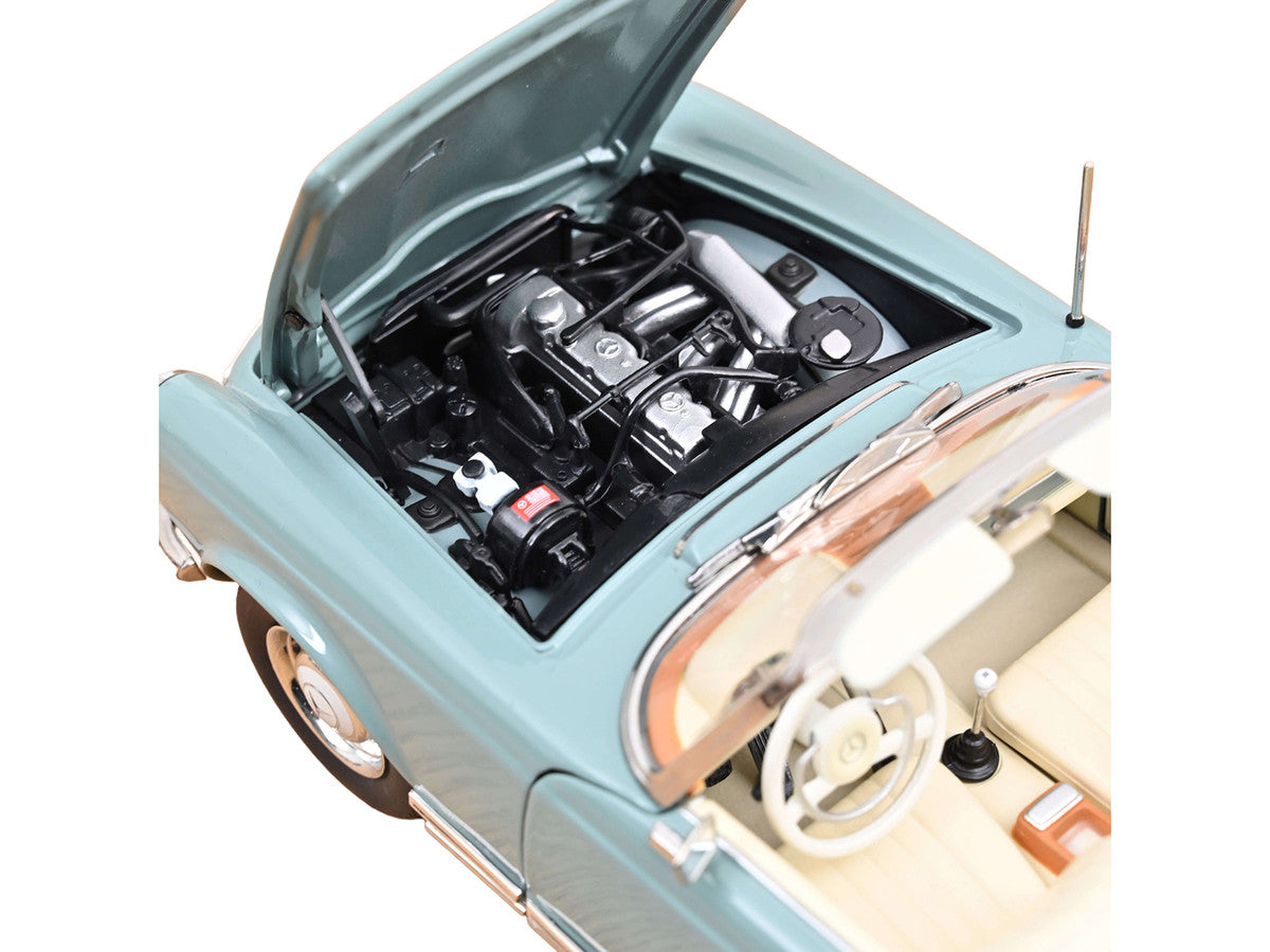 1963 Mercedes-Benz 230 SEL Horizon Blue with Cream Interior 1/18 Diecast Model Car by Norev LuxuryLifeWay Online Store