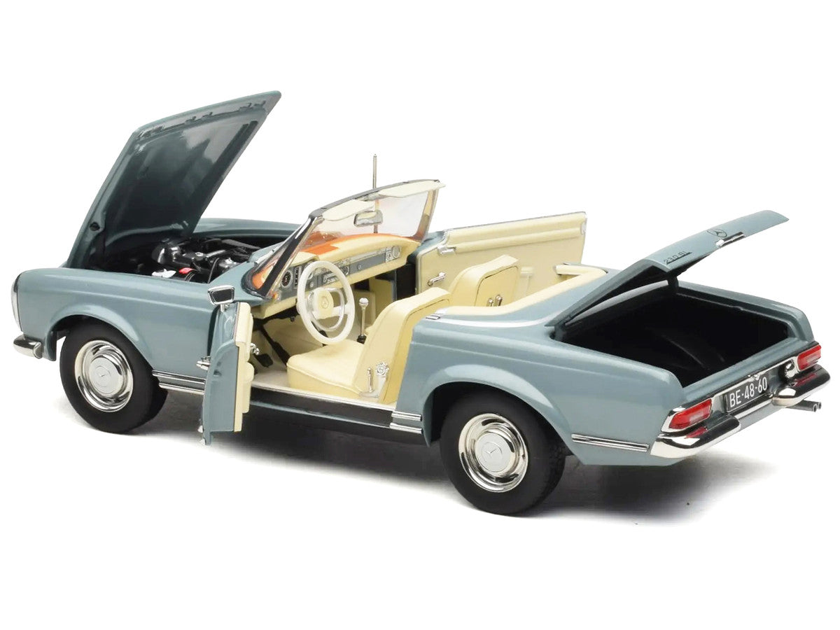 1963 Mercedes-Benz 230 SEL Horizon Blue with Cream Interior 1/18 Diecast Model Car by Norev LuxuryLifeWay Online Store