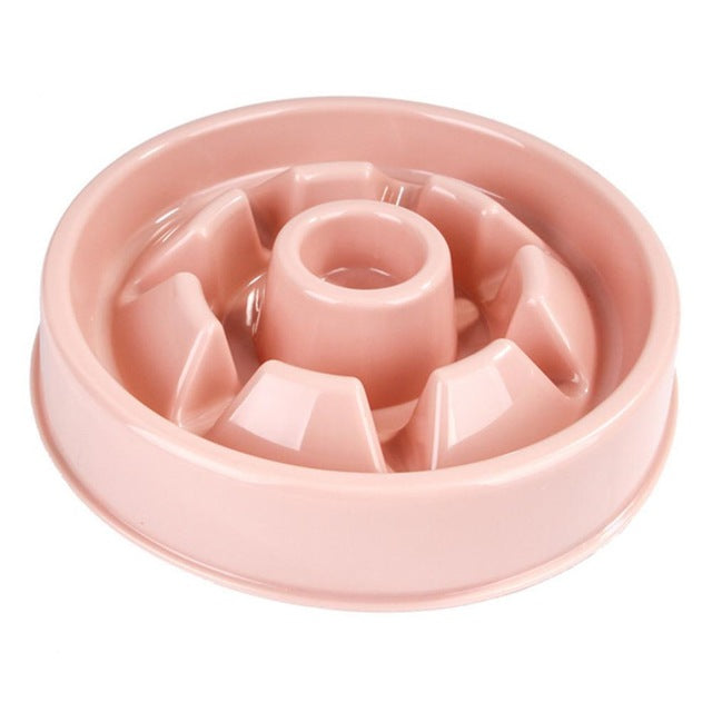 Plastic Pet Dogs And Cats Choke Prevention Slow Food Bowl Pets Fashion