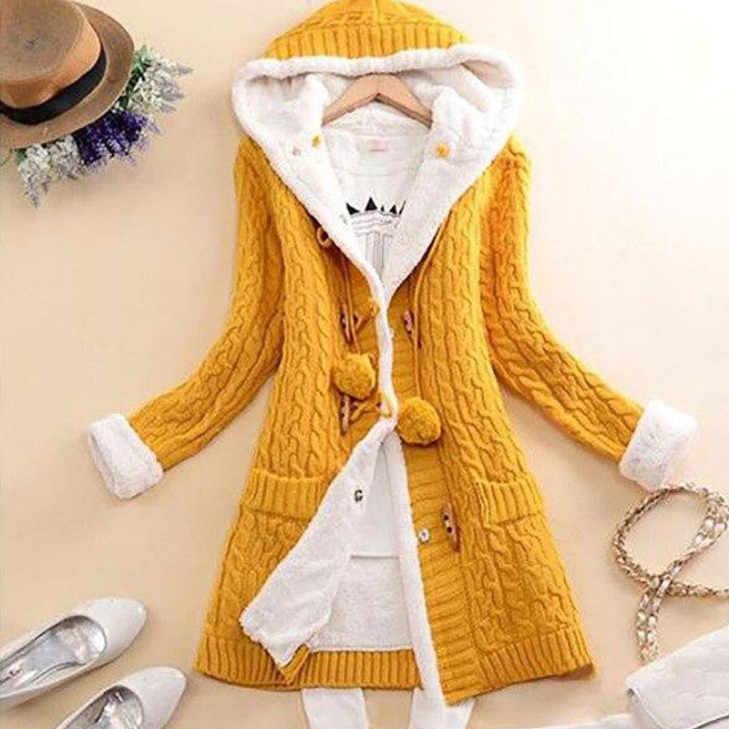 Women's Clothing With Warm Plush Cardigan Horn Button Best YouTube Store