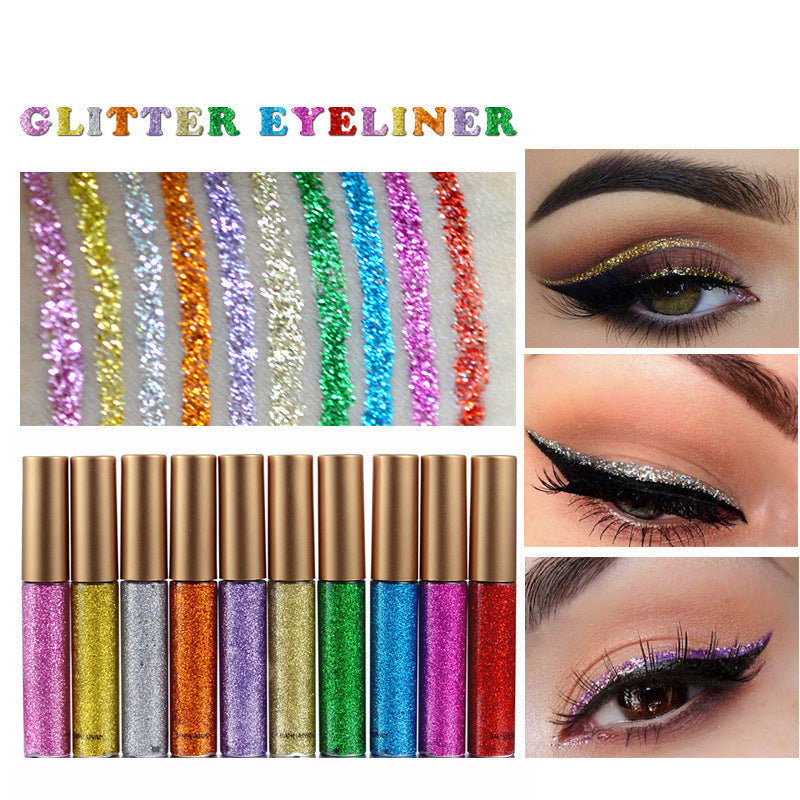 HANDAIYAN Brand 1 Pcs Glitter Liquid Eyeliner Pen 10 Colors Metallic Shine Eye Shadow & Liner Combination Pencil Eyes Makeup LuxuryLifeWay Online Store