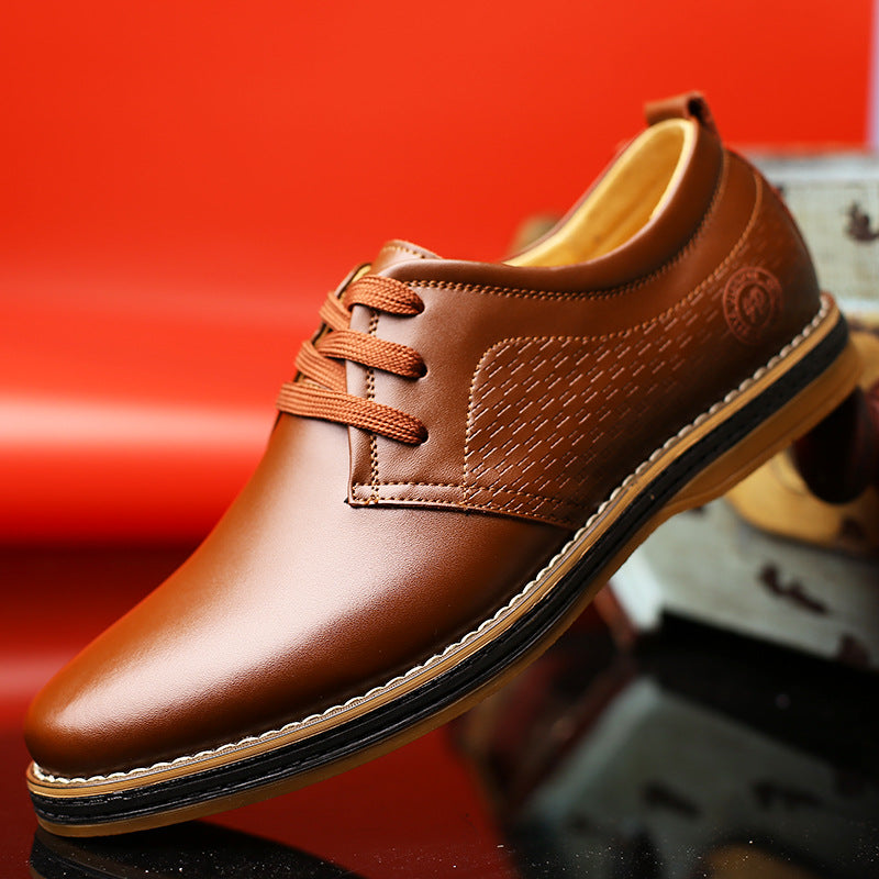 New Men's Shoes Round Toe Lace-Up Casual Shoes LadyShow.Store
