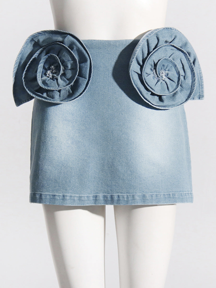 Stylish 3D Floral High-waisted Skirt NorixaFashion.com