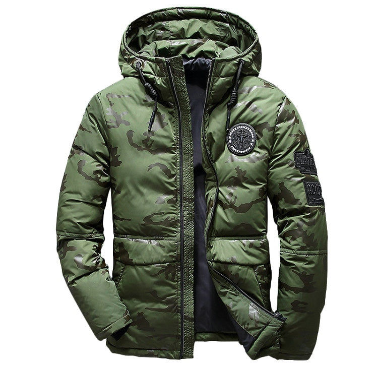 Camouflage Men's Winter Jacket Coat Hooded Casual Slim Down Parka Autumn Camo Windproof Warm Mens Overcoat CJD