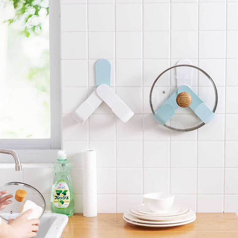 Rotation Adjustment Pan Cover Holder Useful Spoon Pot Lid Shelf Cooking Storage Kitchen Decor Tool Stand Holder PearlNestDecor.com