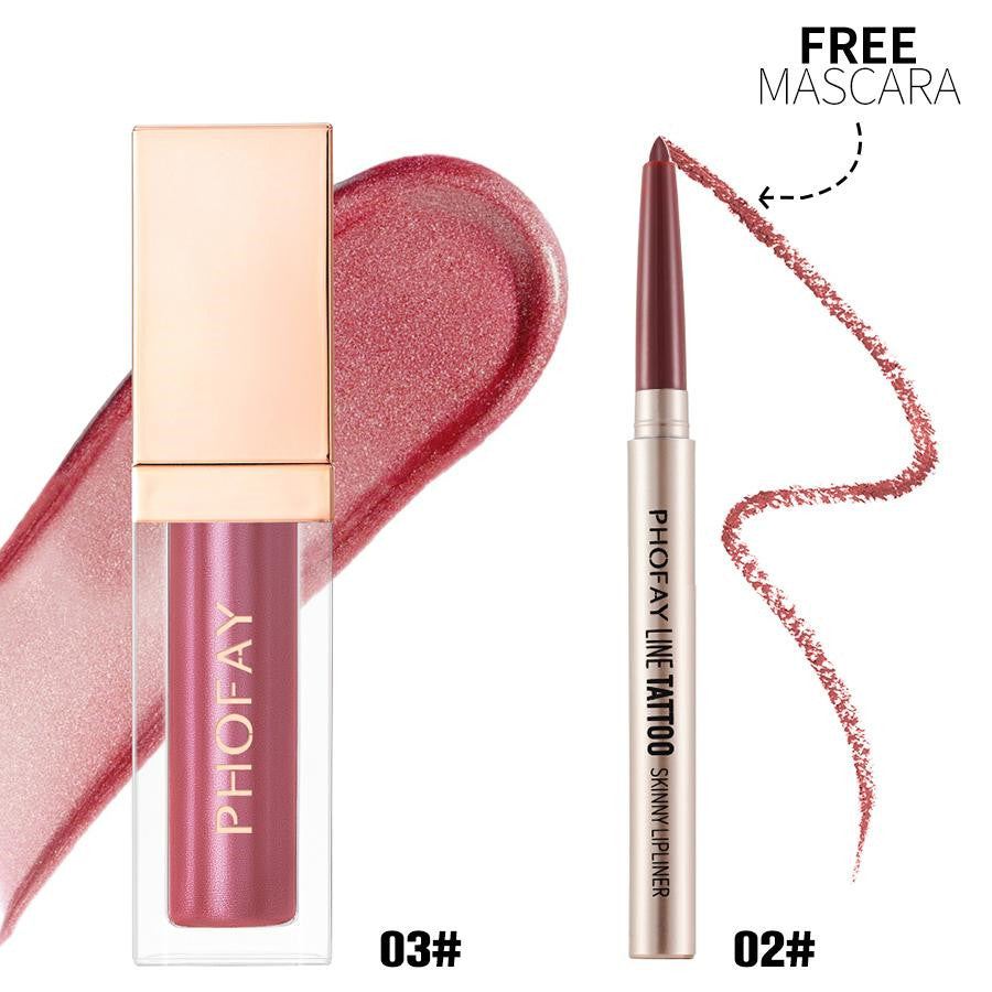 PHOFAY Lipliner And Ultra-Glossy Lip Gloss LadyShow.Store
